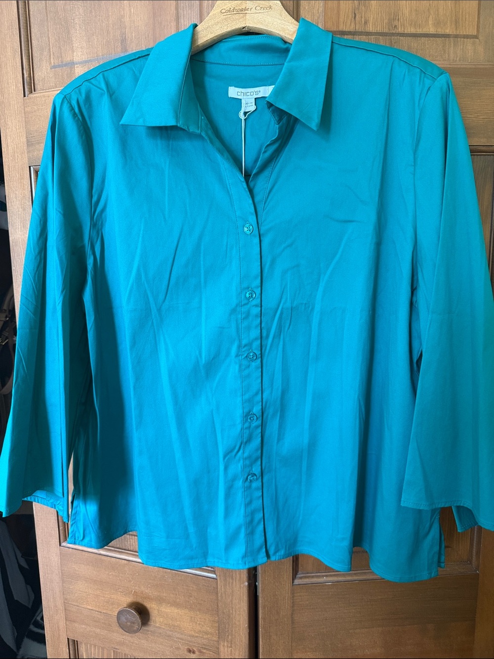 Chico's Green Button Down Shirt